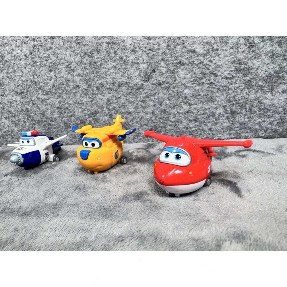 Super Wings Transform-a-Bots Mini Planes Lot 4 Police Paul‎ Bello Jett Donnie 2